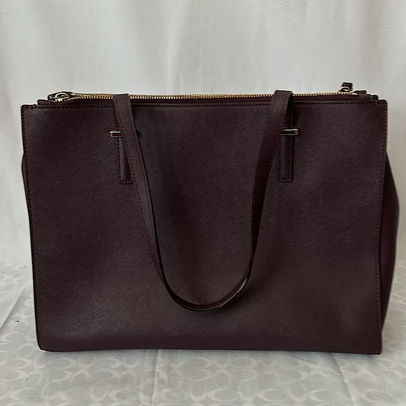 Kate Spade Luxurious Dark Wine Purple Large Leather Tote Bag 🌸🌸 - Picture 2 of 13